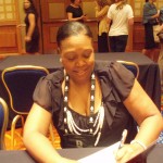 Jacqueline Thomas signing my book